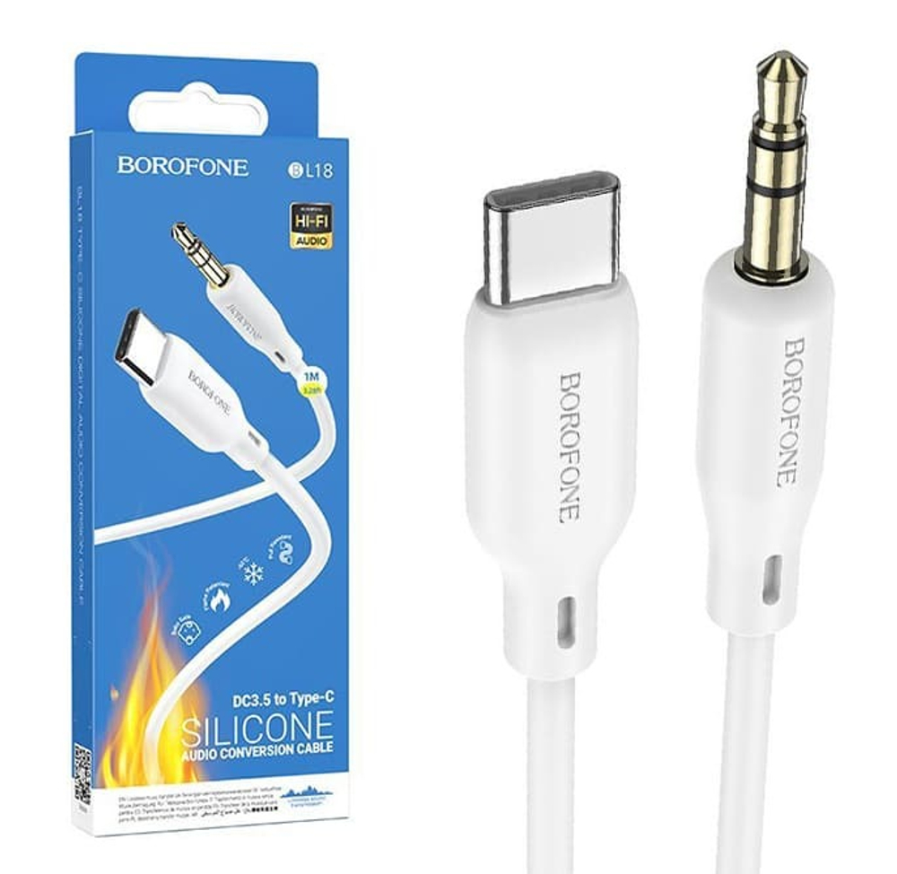 Аудио Адаптер BOROFONE BL18 Type-C - 3.5mm AUX (белый)