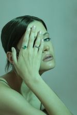 Кольцо Crystal Round с зелёным агатом