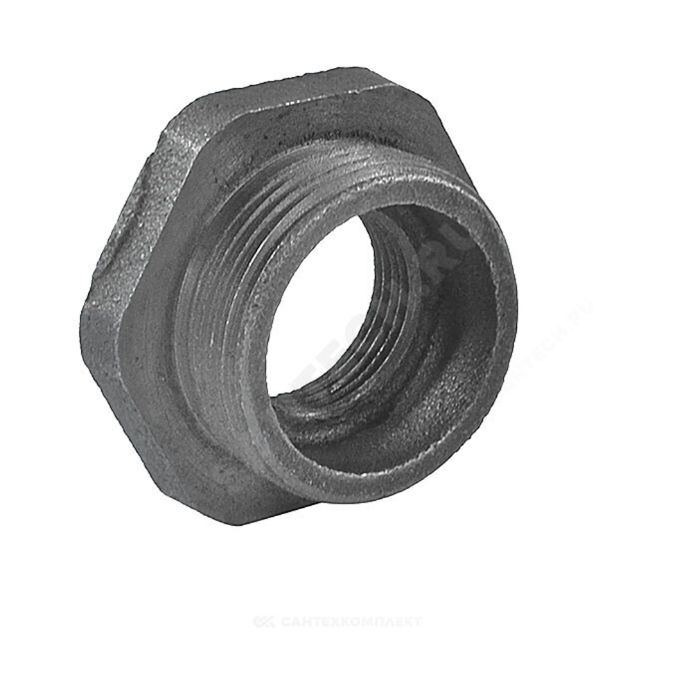 Заглушка (пробка) проходная 1 1/4"x1/2" правая резьба для чугунных радиаторов QLCX