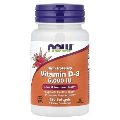 Now Foods Vitamin D3 5000 МЕ 120 softgels , Витамин Д3