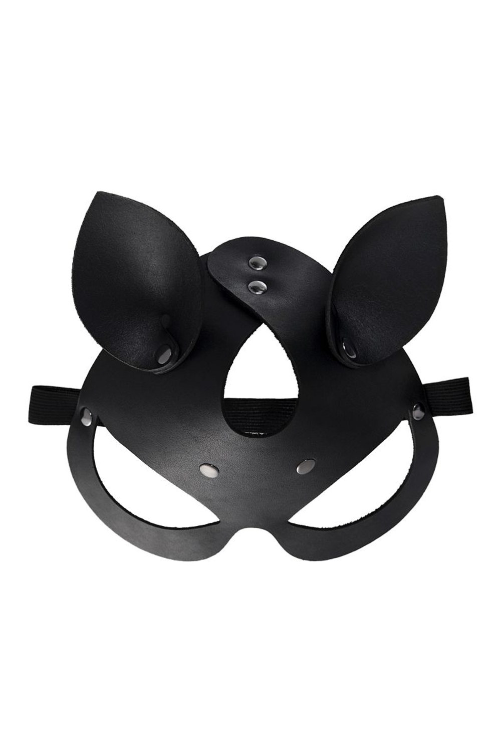 Кожаная маска кошки с ушками (Цвет: черный)