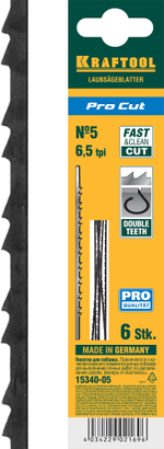 KRAFTOOL Pro Cut, 130 мм, 6 шт, полотна для лобзика (15340-05)