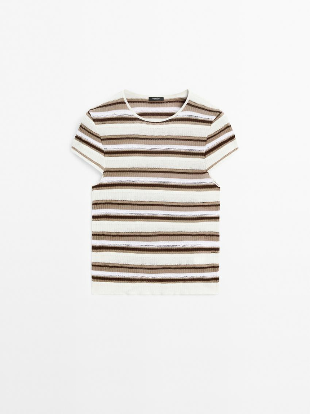 Massimo Dutti Трикотажная футболка в полоску, полоски
