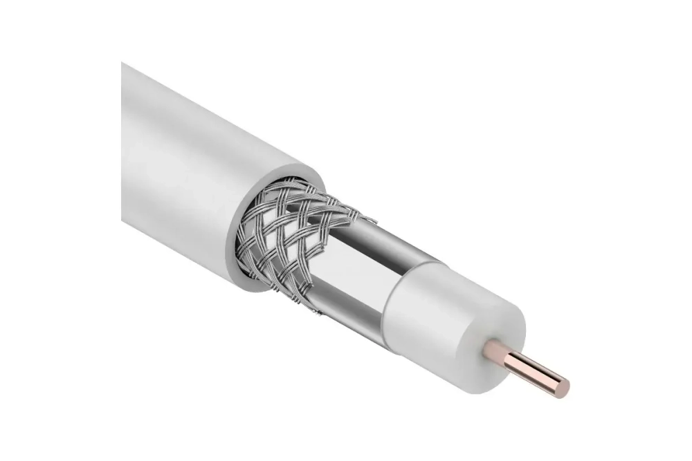 Коаксиальный кабель PROCONNECT RG-6U, 75 Ом, CCS/Al/Al, 48%, бухта 10 м, белый 01-2205-10