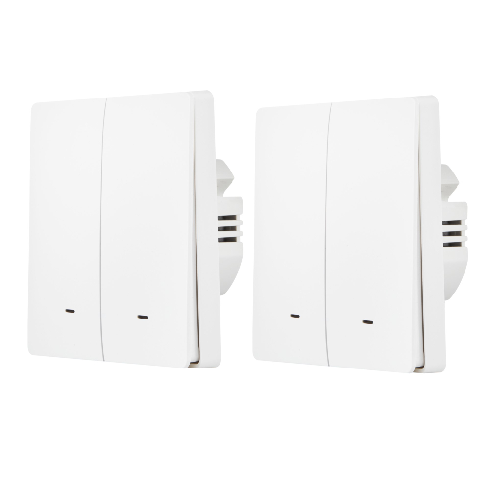 Комплект два умных двухклавишных выключателя HOMMYN 2SWZBNN02W