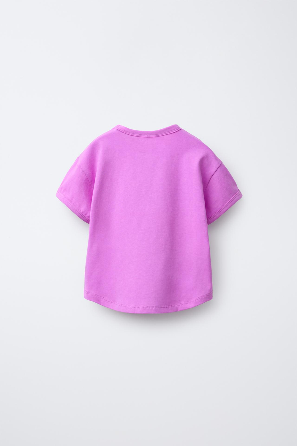 ZARA ОДНОТОННАЯ ФУТБОЛКА, ФИОЛЕТОВЫЙ