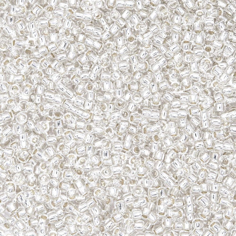 Японский бисер TOHO Round 15/0 (№21), с внутренним серебрением, прозрачный