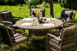 "Эспрессо–150 C" обеденная группа плетеная, цвет соломенный