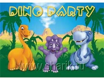 Скатерть п/э Динозаврики 130х180 см.