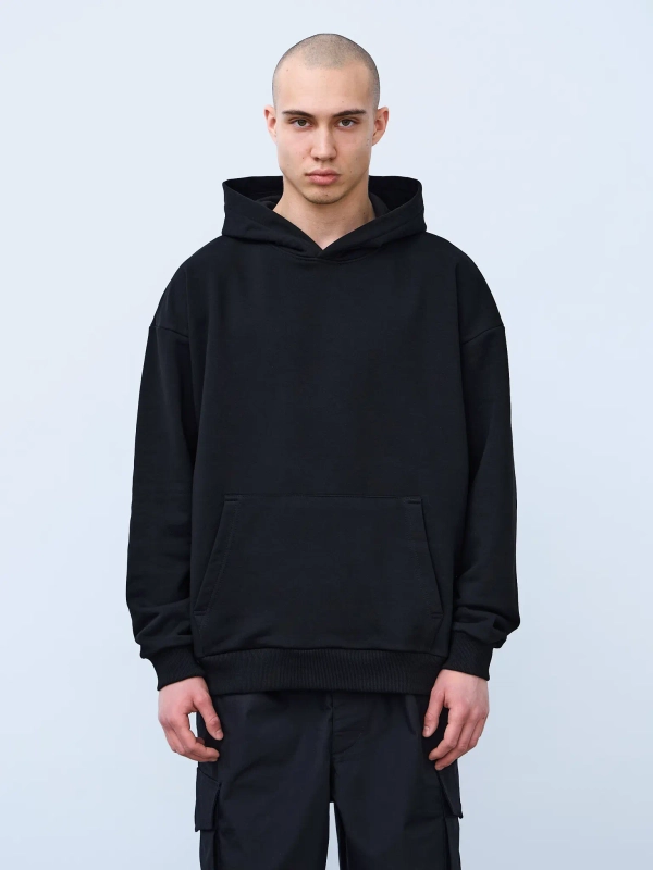 Худи оверсайз без начеса (черный)
