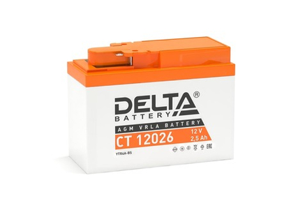 Аккумулятор СТ12026 YTR4A-BS 2,5 а/ч 115х50х86 св кисл герм Delta