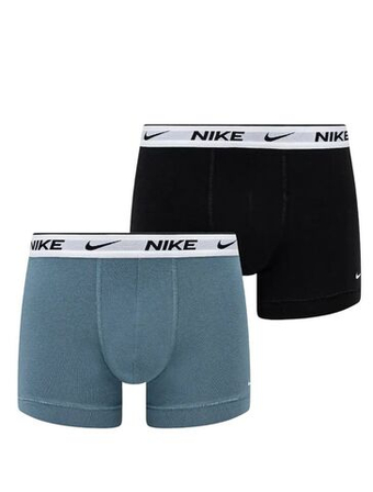 Мужские спортивные боксеры Nike Dri-Fit Everyday Cotton Stretch 2P - дымчато-синий/черный/белый