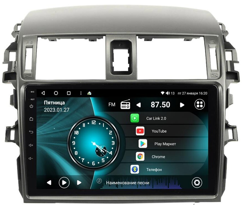 Магнитола для Toyota Corolla E150 2007-2012 (большая рамка) - Vaycar VA77-0063 на Android 13, 8-ядер, 4G SIM-слот