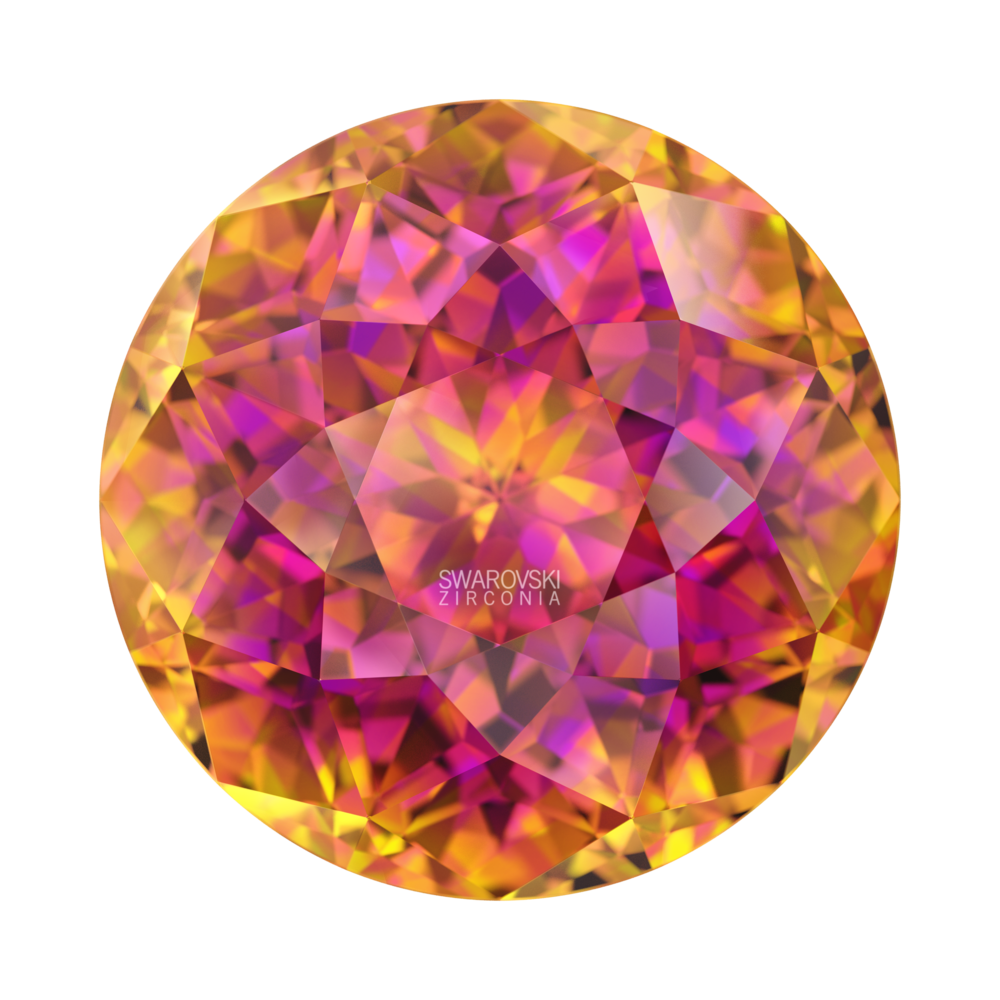 Фианит Круглый «Розовый куст»