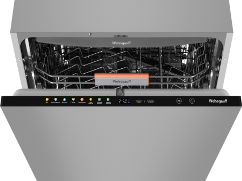 Встраиваемая посудомоечная машина Weissgauff BDW 6038 Touch Inverter Autoopen Infolight полноразмерная размерная (437355)