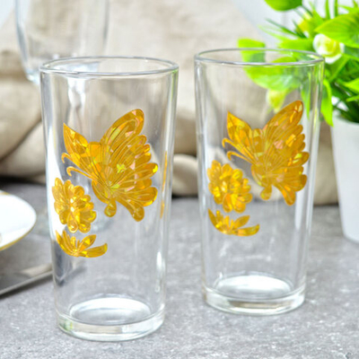 Набор стаканов 6шт 230мл "Бабочка 3D" (высокие)