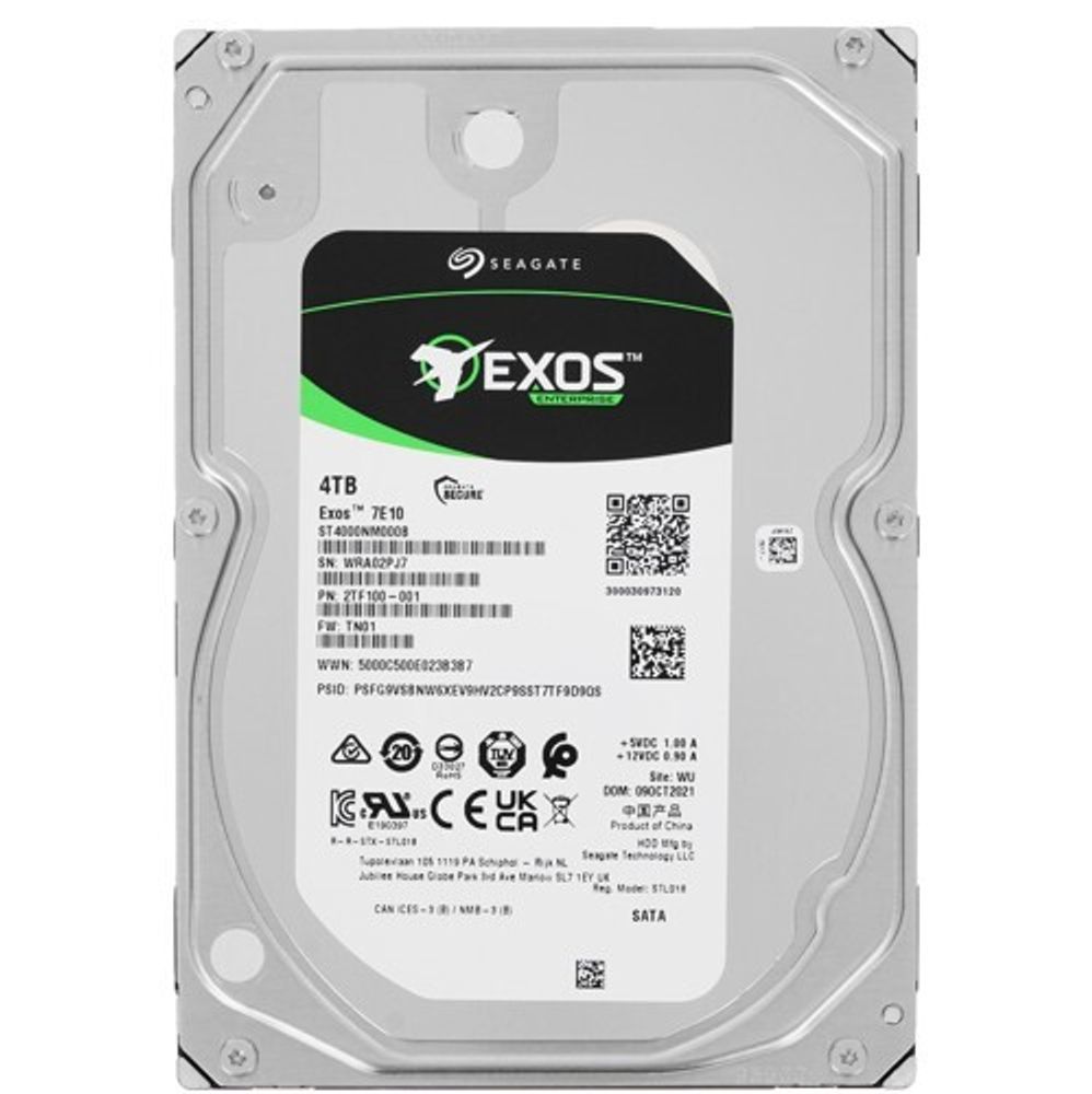 Корпоративный жесткий диск  4Tb Seagate Enterprise EXOS 7E10 SATA3 3.5&quot; 256Mb 7200rpm ST4000NM000B