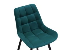 Стул на металлокаркасе Челси велюр морская волна / черный