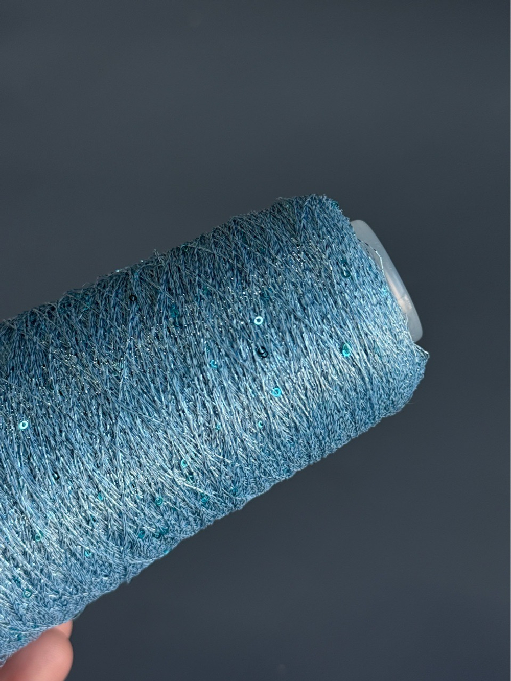Пряжа Siyue Lurex Sequins пайтка 1,5 мм (05/голубой горизонт), 1800м/50гр
