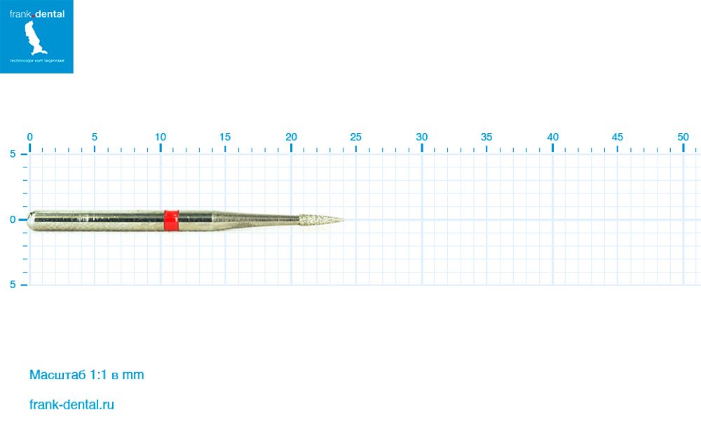 Бор алмазный красный Frank Dental типа FG - D.889.009.F.FG