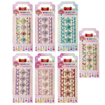 Наклейки-стразы Alingar, акриловые, "Яркие узоры", здездочки, сердечки, цветы, пакет с европодвесом