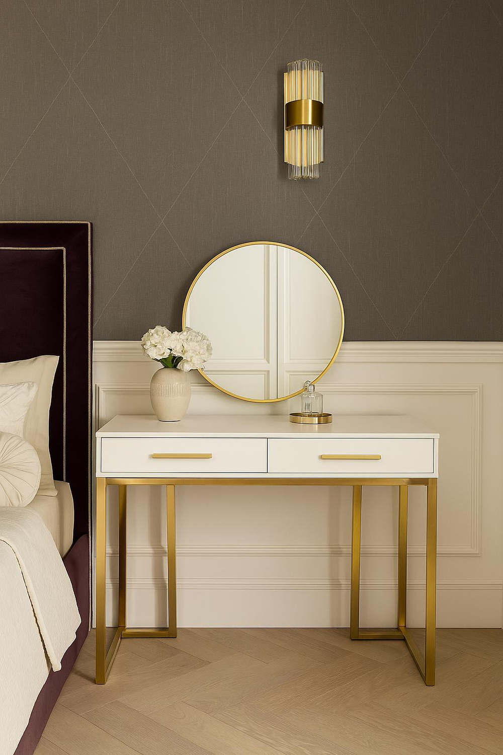 Стол-консоль Ist Casa Армада, 120х60х78 см, белый, золото