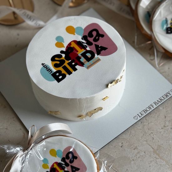 Корпоративный бенто торт с логотипом на день рождение компании