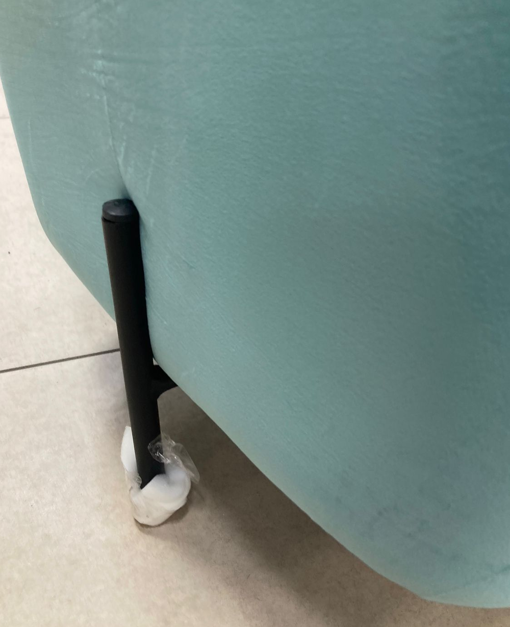 Пуфик Агат велюр берюза/черный