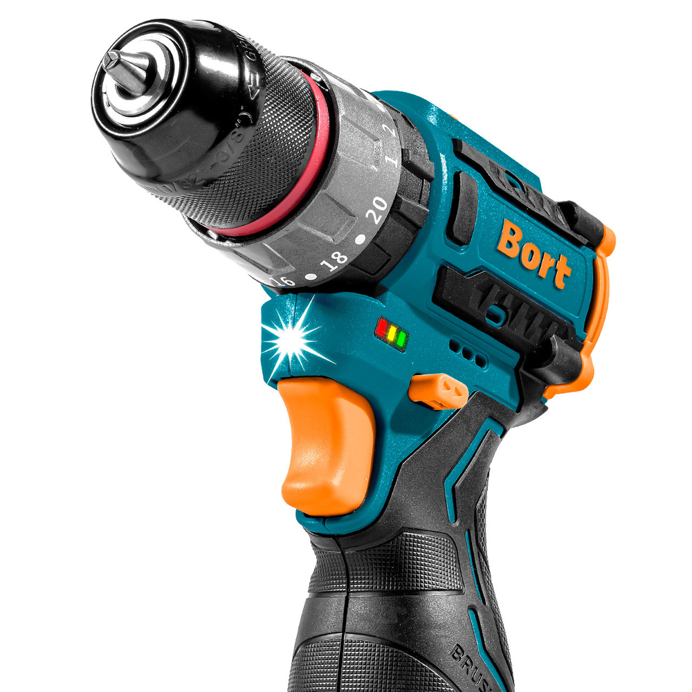 Дрель-шуруповерт аккумуляторная ударная BORT BAB-16U (2x2Ач+ЗУ)
