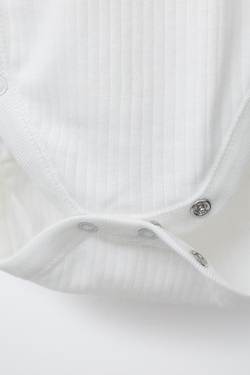 ZARA 0-6 МЕСЯЦЕВ/НАБОР ИЗ ТРЕХ БОДИ С ДЛИННЫМИ РУКАВАМИ И ВОРОТНИКОМ КИМОНО, ЖЕЛТОВАТО-БЕЛЫЙ