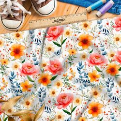 Ткань премиум бифлекс буйство цветочной фантазии