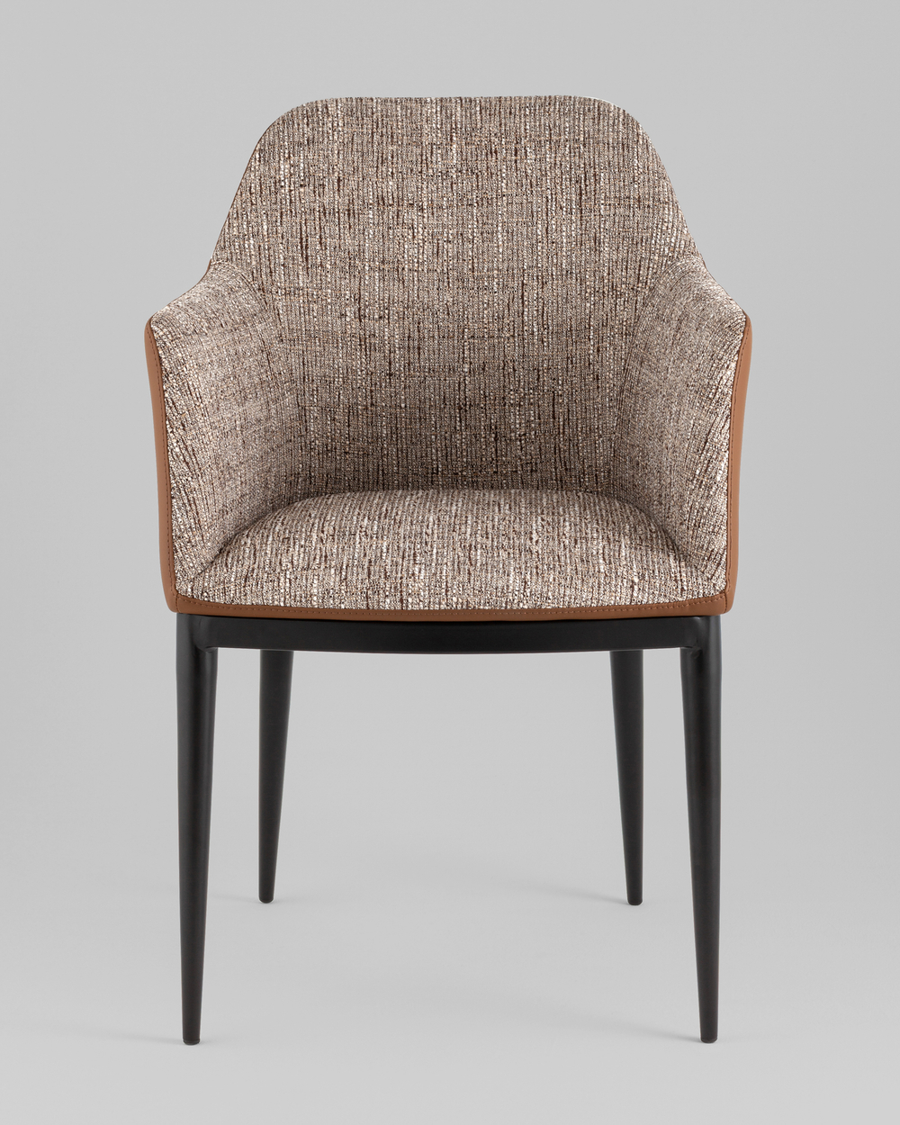 Стул обеденный Itan NC коричневый с коричневой экокожей