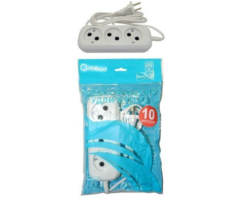 Jett (Obihod) сет. удл. ШВВП 3 розетка 10 м 6А белый РС-3 150-509