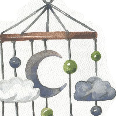 Колокольчики для младенцев на белом фоне