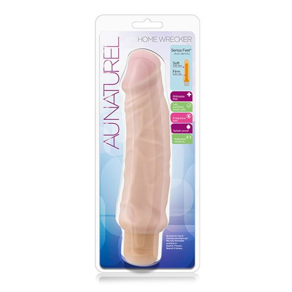Телесный вибратор Home Wrecker - 24 см. (Цвет: телесный)