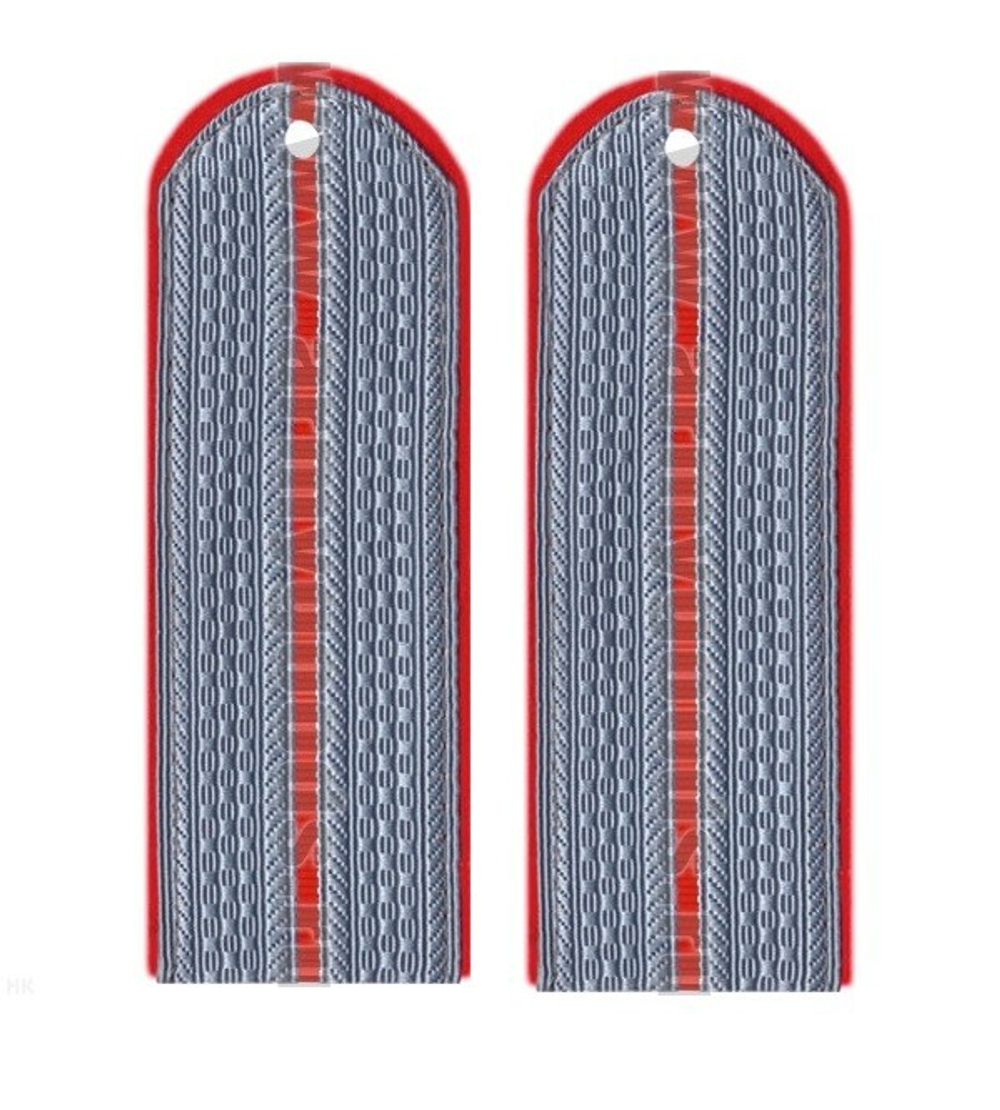 Погоны серо-голубые с красным кантом 1 красный просвет Полиция (ОВД) на рубашку