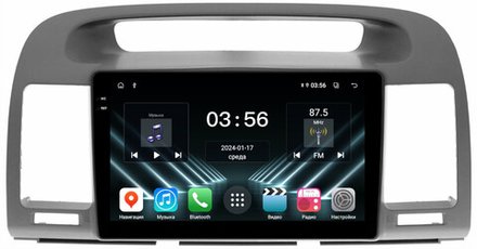 Магнитола Toyota Camry 30 2001-2006 (рамка графитовая) - FarCar DX3020M монитор 9.5" IPS на Android 13, 4+64Гб, CarPlay