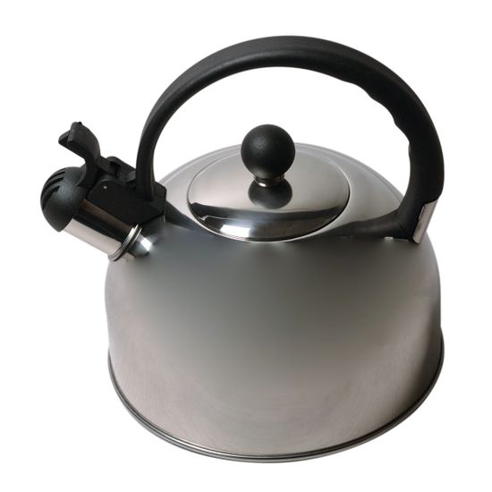 Чайник 2,5 л. из нержавеющей стали со свистком Kamille KM 0679 и черной бакелитовой ручкой