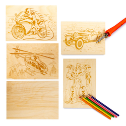 Доски для выжигания для мальчиков 5 шт. арт 03867 (ДК)