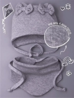 Шапка для девочки с ушками осенняя и снуд