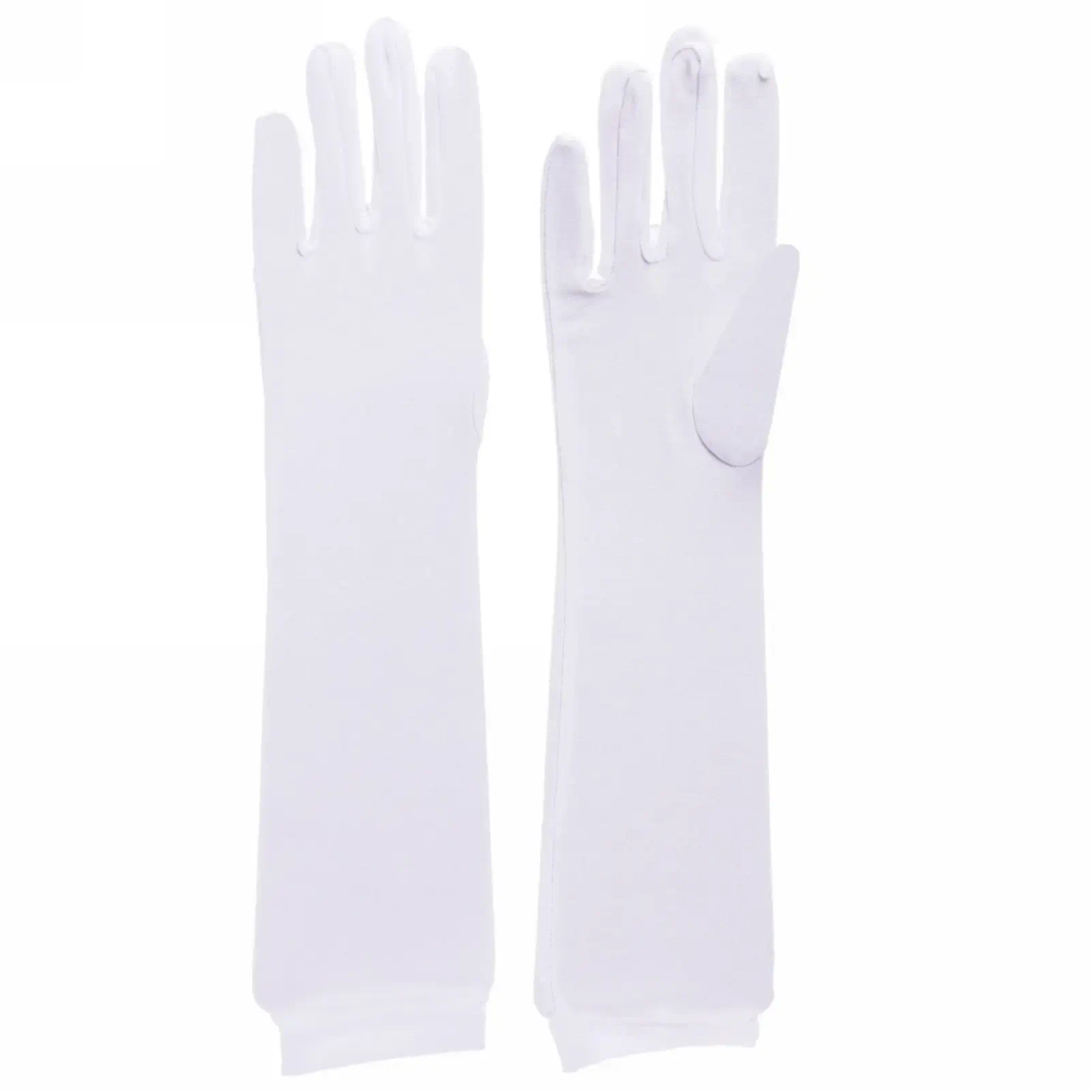 Перчатки карнавальные «Королева» удлиненные, белый