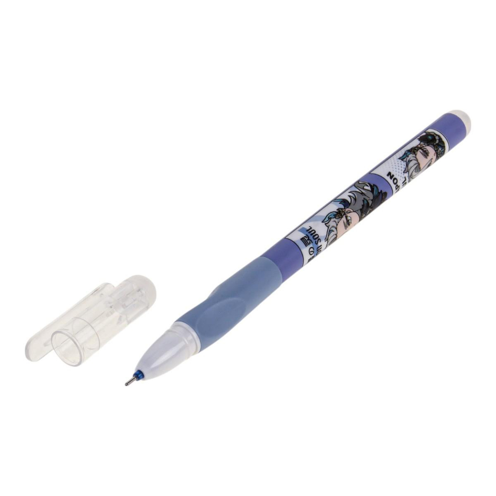 Ручка пиши-стирай "Аниме", 0,5мм, синяя, с трехгранным грипом, 3 цвета микс