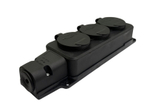 Тройник электрический 16А каучуковый 220В Samtools IP54