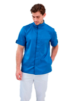 Рубашка медицинская мужская Dr. Nice DRN733 со стойкой, с коротким рукавом, голубой, 56