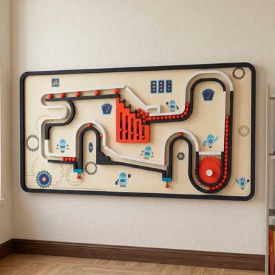 Детская интерактивная стена «Маршрут роботов», с шариковым лабиринтом