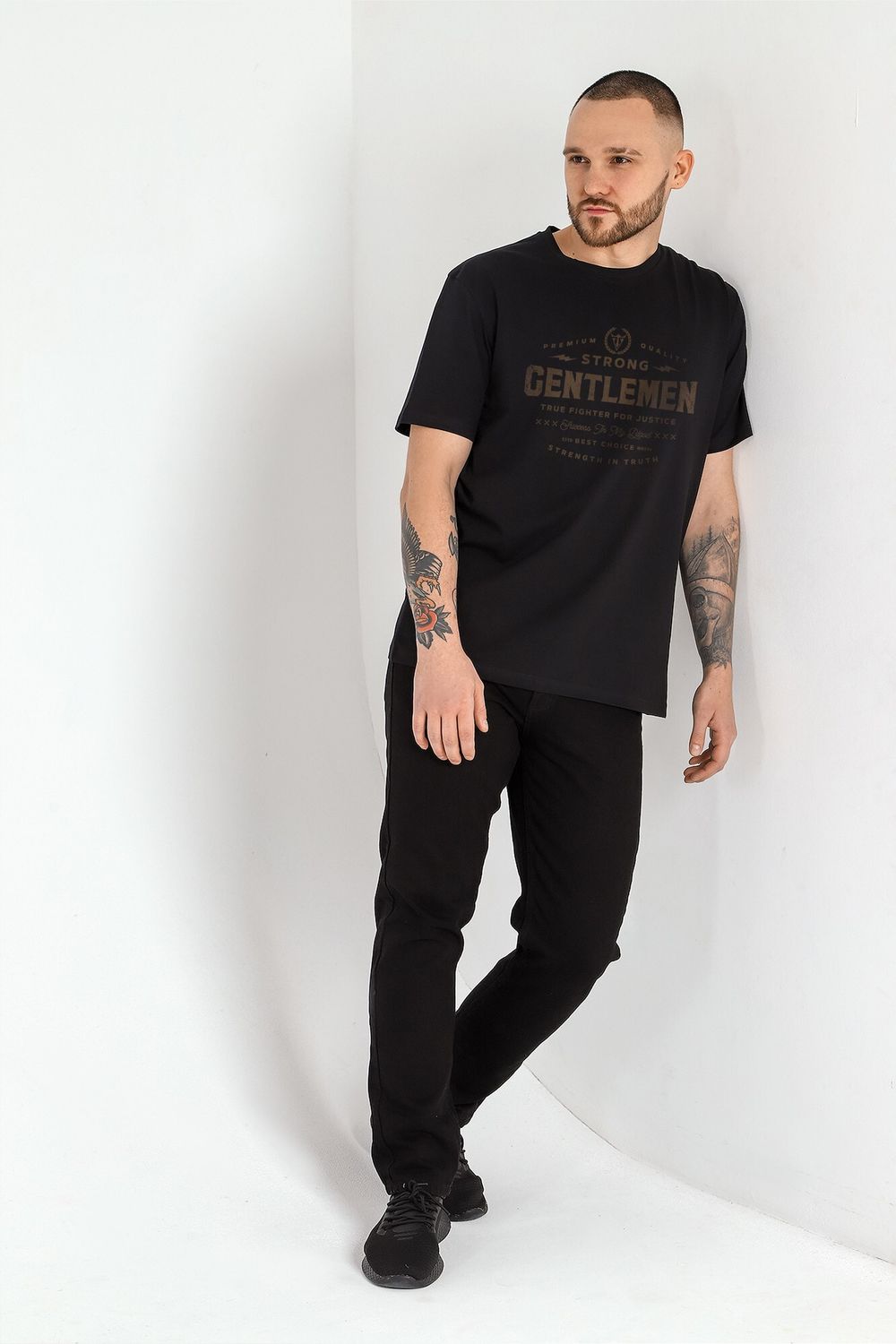 Фуфайка (футболка) мужская Клаб-4У Виотекс ЧЁРНЫЙ