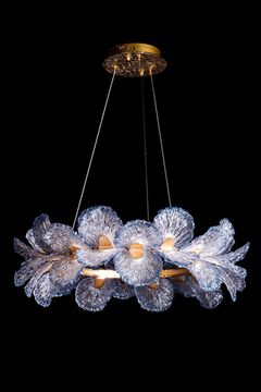 Подвесная люстра LED 100W 3000К LE3032/800 GD/SH Blue золото/синий Jardin Leon