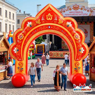 Надувная арка «Русский сарафан» русская, 6,5×3×7 м