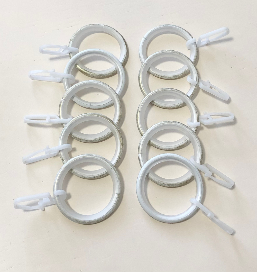 Карниз кованый для штор Ост Шар d 25/16 двухрядный, цвет белое золото