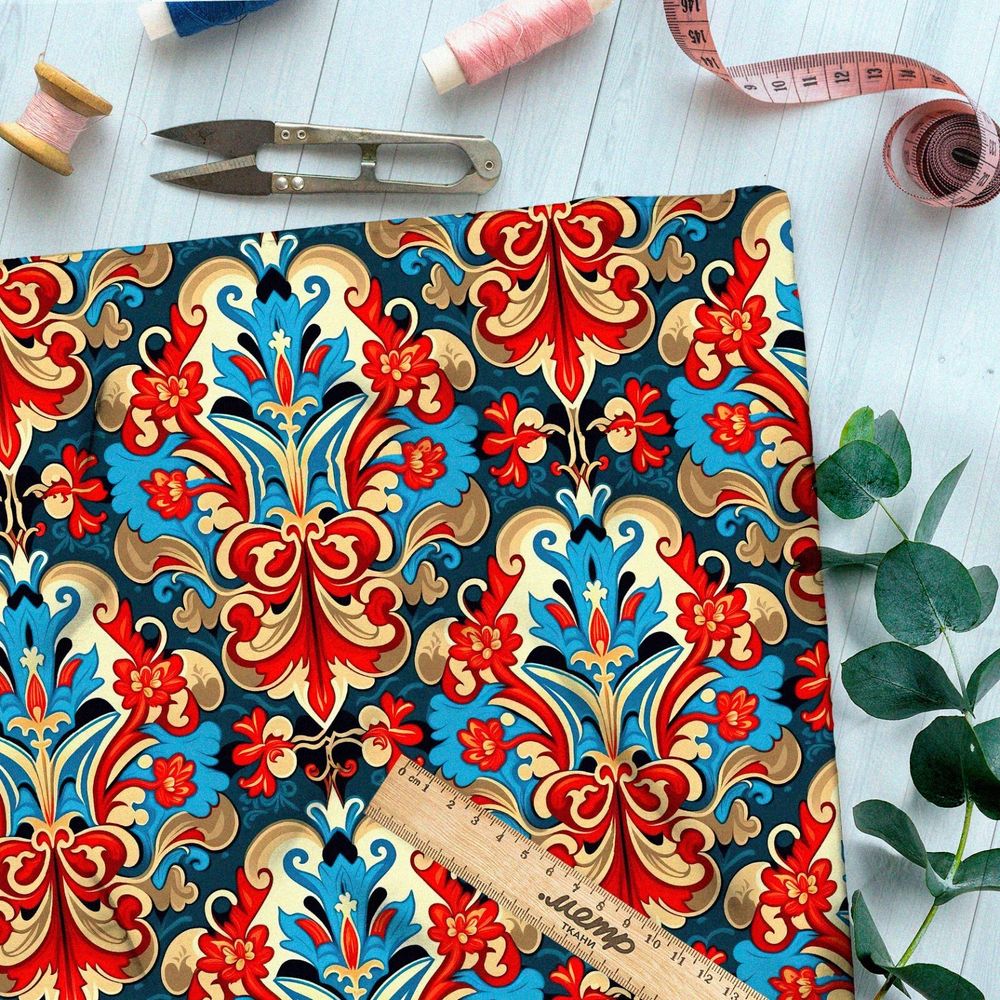 Ткань бифлекс  японский народный орнамент